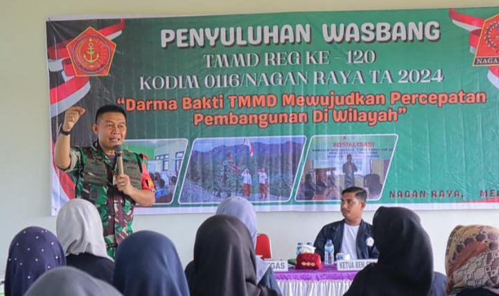 Dansatgas TMMD Reguler ke-120 Kodim 0116 Nara,Berikan Wawasan Kebangsaan Kepada Mahasiswa