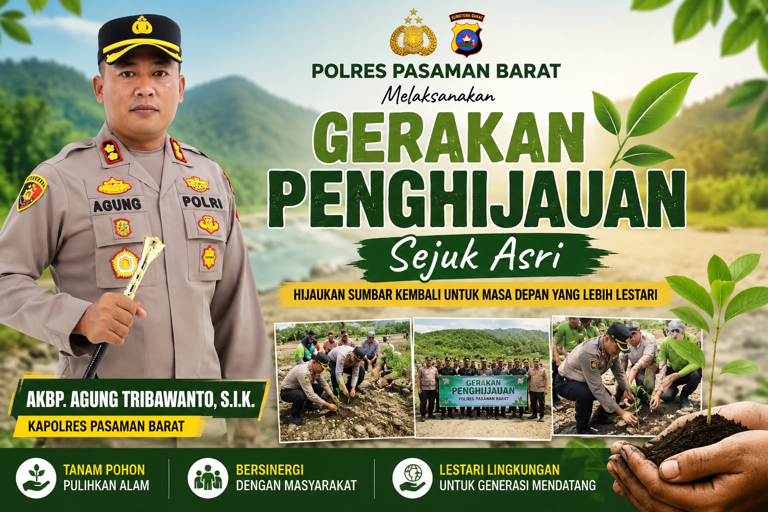Polres Pasaman Barat Rehabilitasi Lahan Bekas Tambang Melalui Penghijauan, Bukti Kepedulian AKBP Agung Tribawanto Terhadap Lingkungan