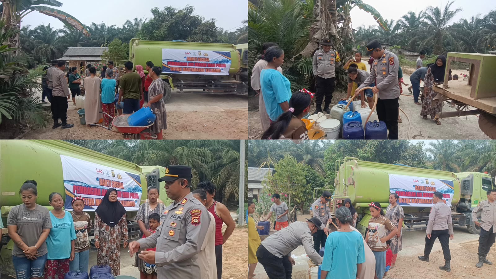 Anggota Polsek Keluang Lakukan Bhakti Sosial Bagi-bagi Air untuk Masyarakat Keluang.